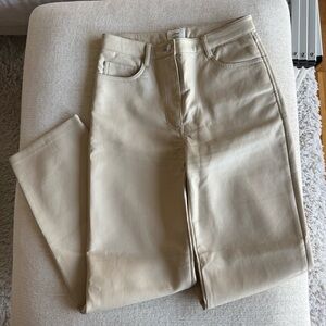 Aritzia Wilfred Melina Pant - Cream Leather - Size 4